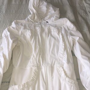 White full zip lululemon hoodie